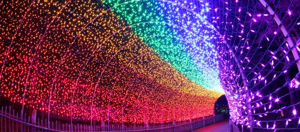 Colorful light tunnel