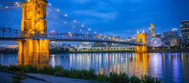John A. Roebling Suspension Bridge in Cincinnati
