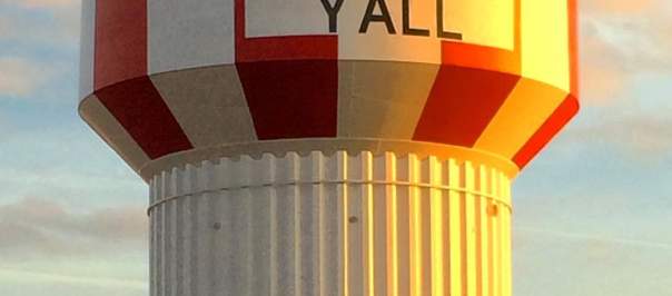 picture of iconic water tower on interstate 75 in florence kentucky, which says florence y'all
