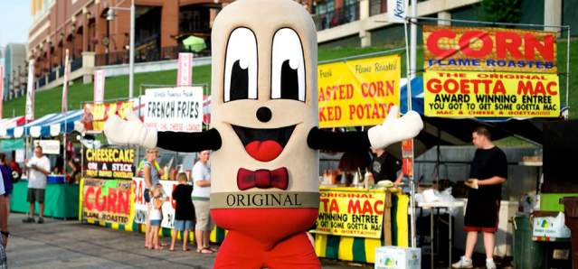 Image is of the Gliers Goettafest Mascot who is dressed like a geotta tube.