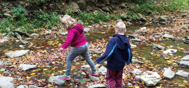 Kids playing in a creek at Cincinnati Nature Center (photo: Erin Woiteshek)