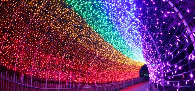 Colorful light tunnel