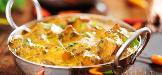 A bowl of Indian food
