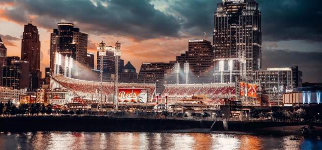 Great American Ball Park at night Reds Stadium