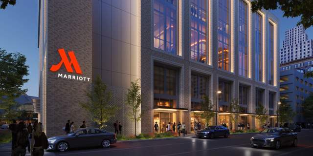 Marriott HQ Hotel at Night