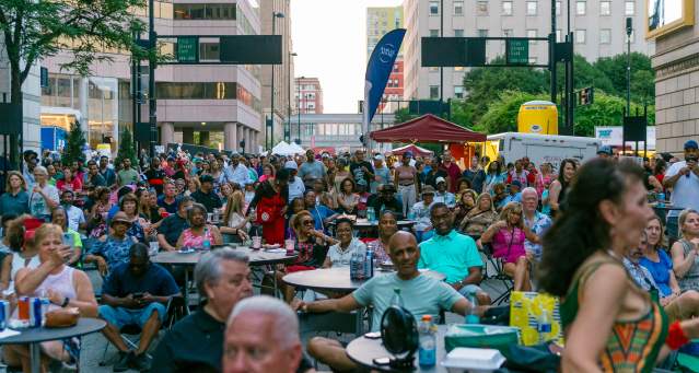 A group of people at Taste of Cincinnati.