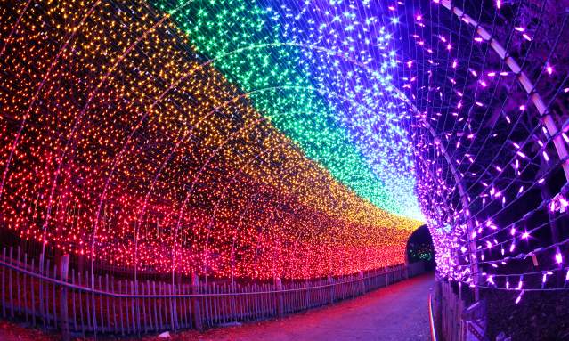 Colorful light tunnel