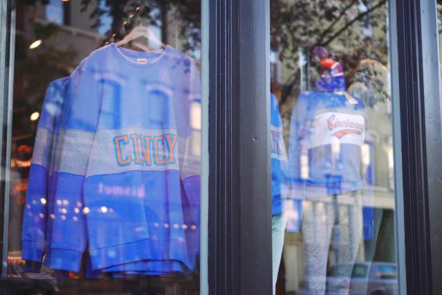 front window of a Cincinnati souvenir shop