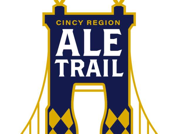 A stylized image of the Roebling Bridge that says Cincy Region Ale Trail.