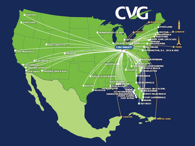 CVG Flight Map