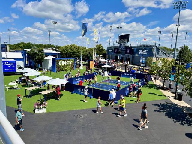 The fan area at the Cincinnati Open, full of fans enjoying the activations.