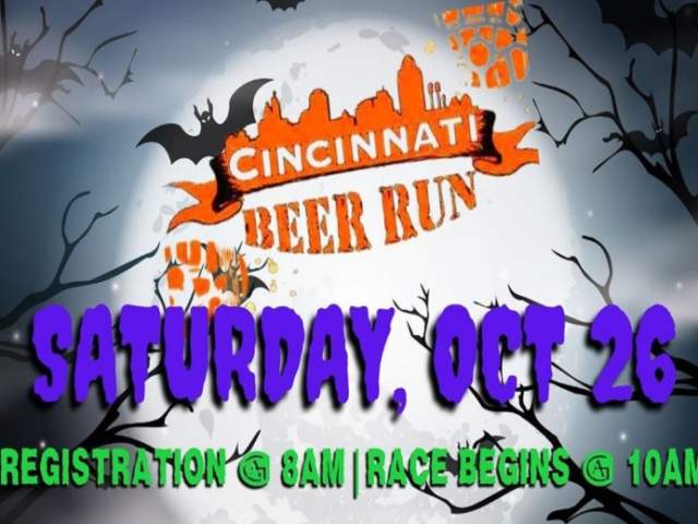 Image is a poster that say's "Cincinnati Beer Run, Saturday, Oct 26".