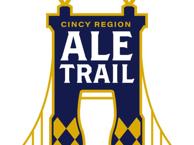 A stylized image of the Roebling Bridge that says Cincy Region Ale Trail.