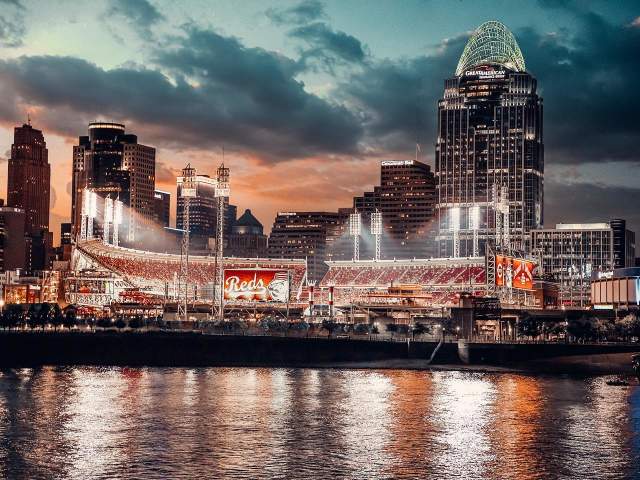 Great American Ball Park at night Reds Stadium