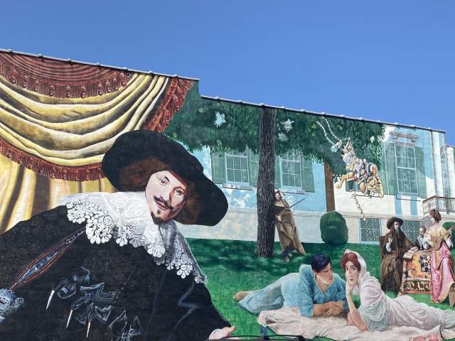 Image is of the Garden Party at the Taft Mural on Fairfield Ave in Bellevue.
