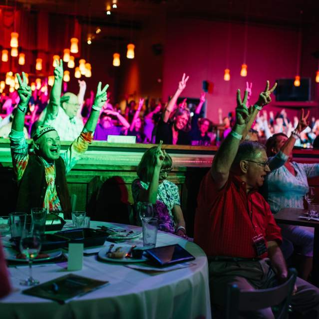A crowd watching Summermusik perform