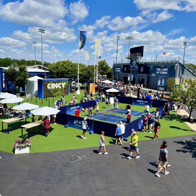 The fan area at the Cincinnati Open, full of fans enjoying the activations.