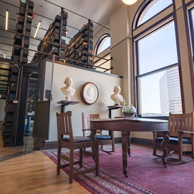 Table and chairs in a Library