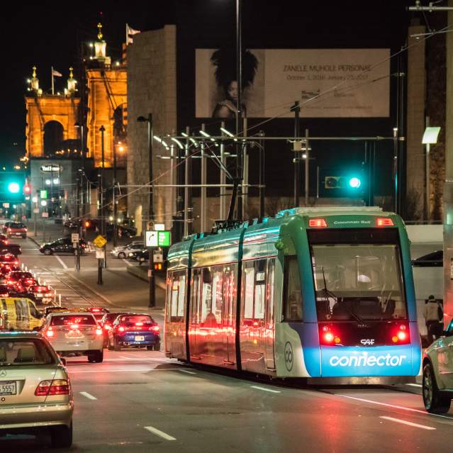 Streetcar at night