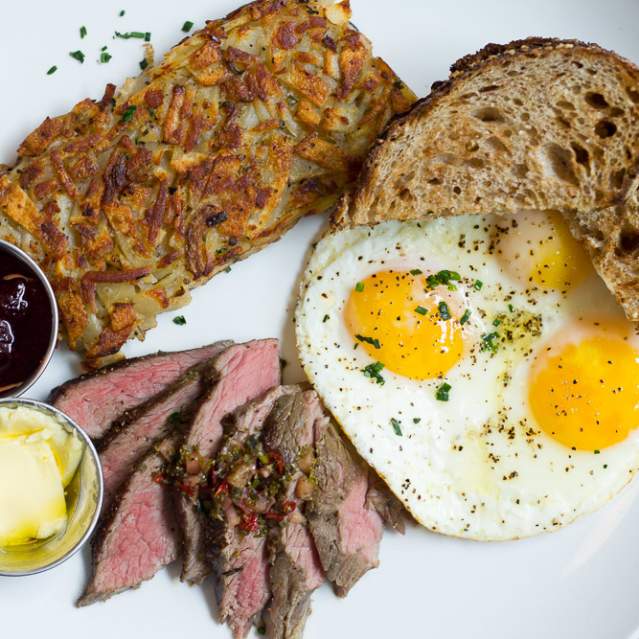 steak and eggs
