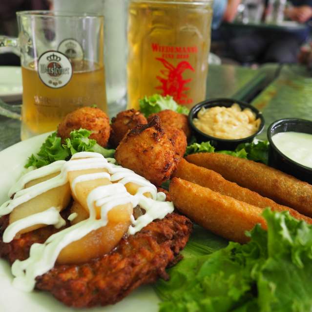 German cuisine served with lager