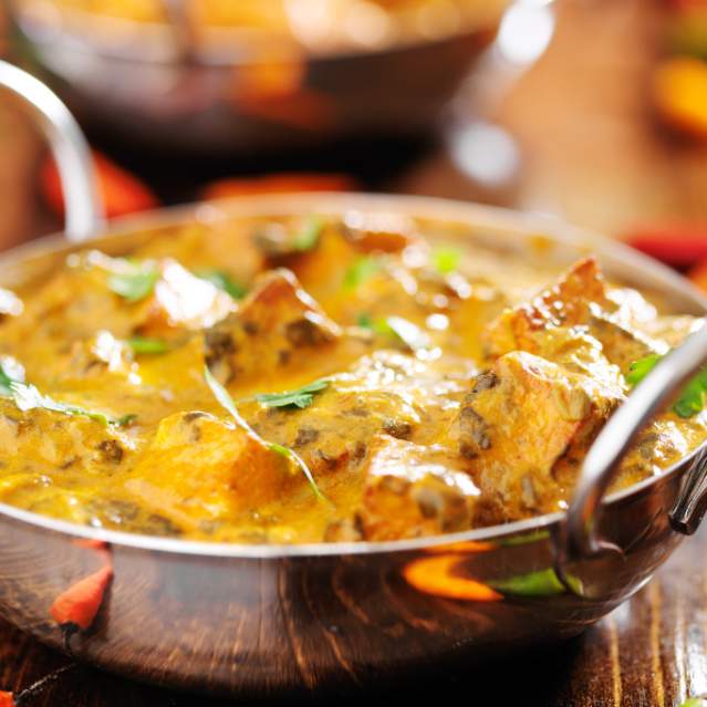 A bowl of Indian food
