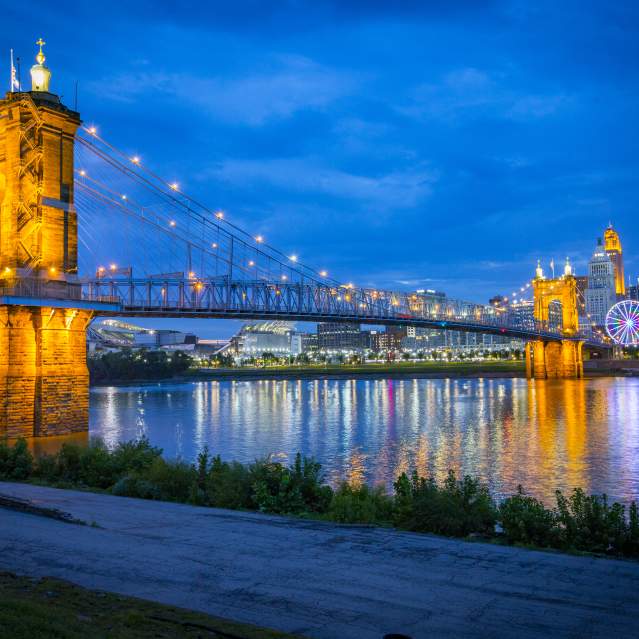 John A. Roebling Suspension Bridge in Cincinnati