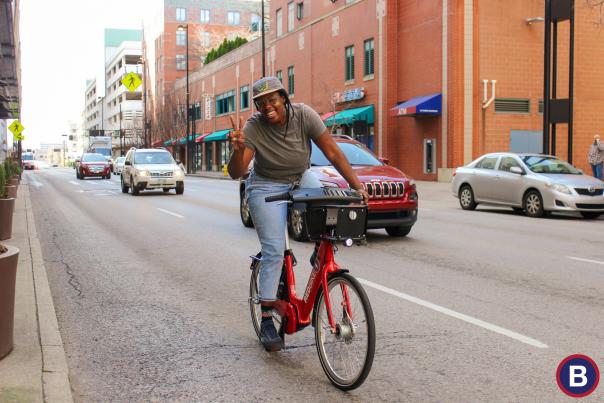 Red Bike - Girl on bike