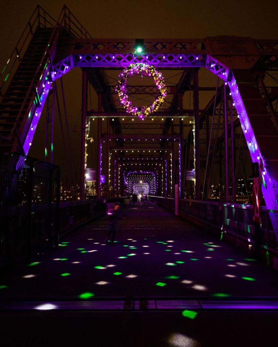 Winter Nights, River Lights at Purple People Bridge (photo: @newportonthelevee)