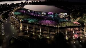 Farmer Music Center at night Rendering