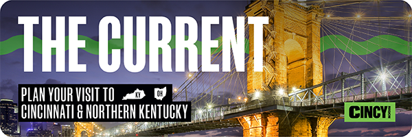 The header image for the newsletter. It says "The Current. Plan your visit to Cincinnati and Northern Kentucky"