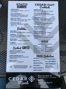 cedar cocktail menu