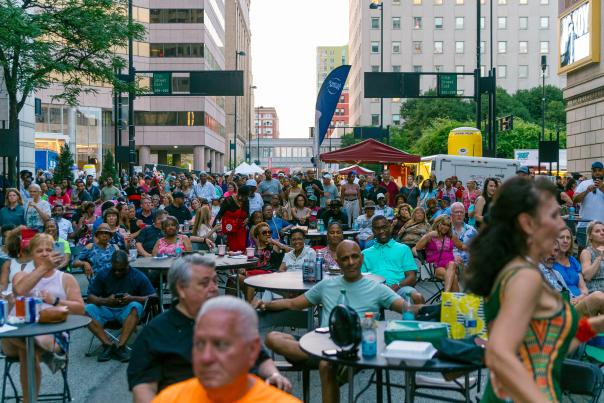 A group of people at Taste of Cincinnati.