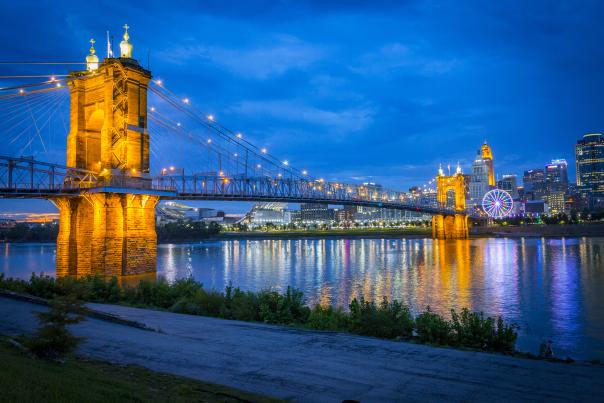John A. Roebling Suspension Bridge in Cincinnati