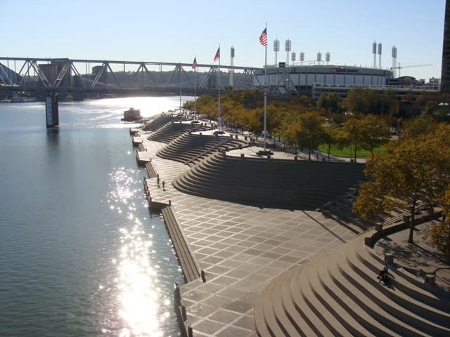 Image of the Serpent mound on the Ohio River at Sawyer Point and Yeatman's Cove.
