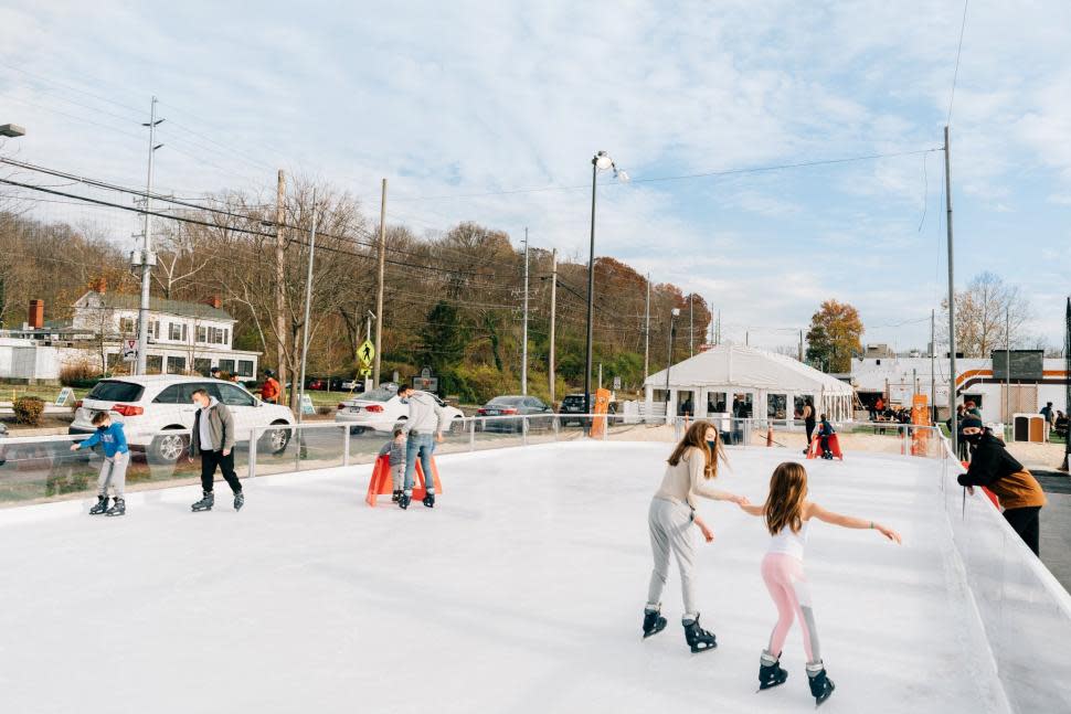 Ice skating at the Fifty West Brewing Company ice rink (photo: Fifty West Brewing Company) Ice skating at the Fifty West Brewing Company ice rink (photo: Fifty West Brewing Company)