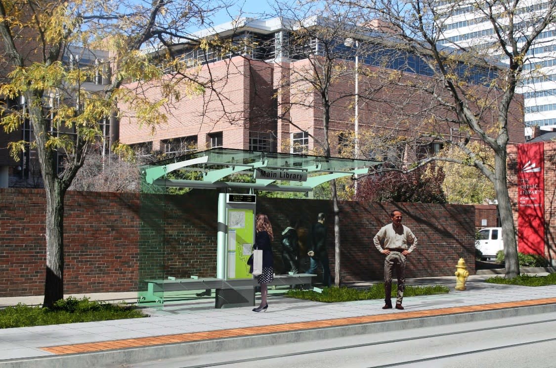 Streetcar station stops