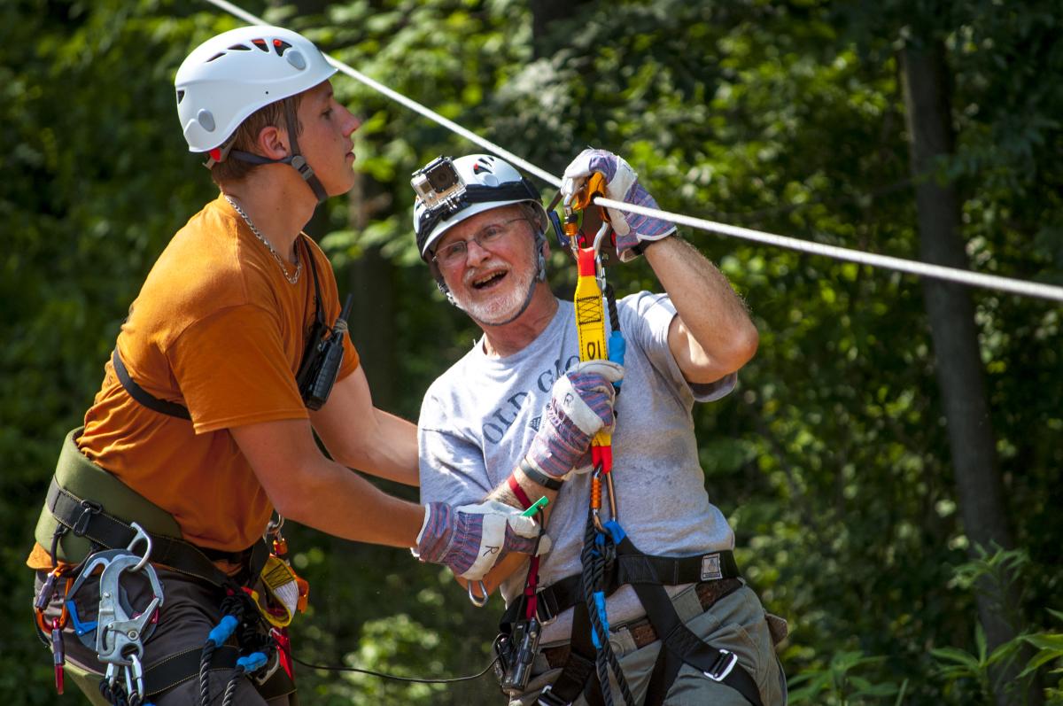 zip lining at the creation museum