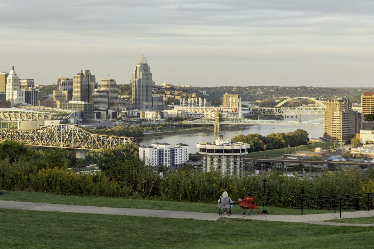 Image is from Devou Park looking out over the City of Cincinnati and City of Covington.