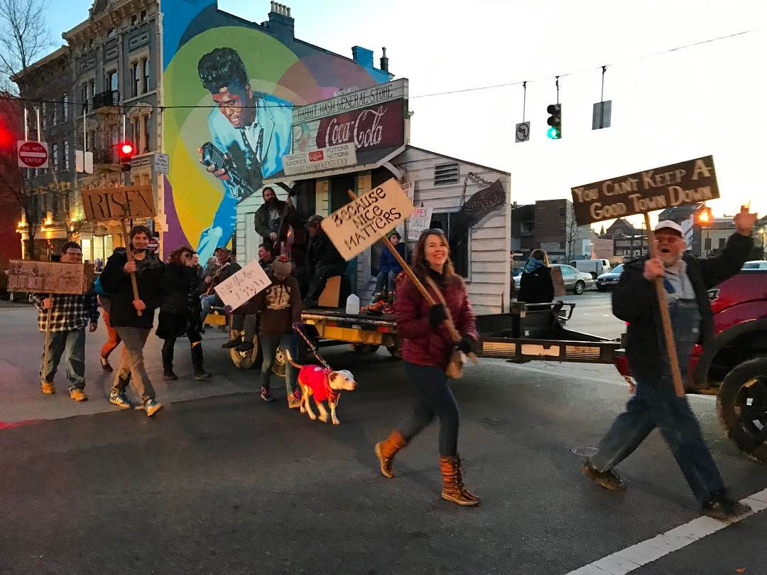 A float of the Rabbit Hash General Store in the Bockfest parade