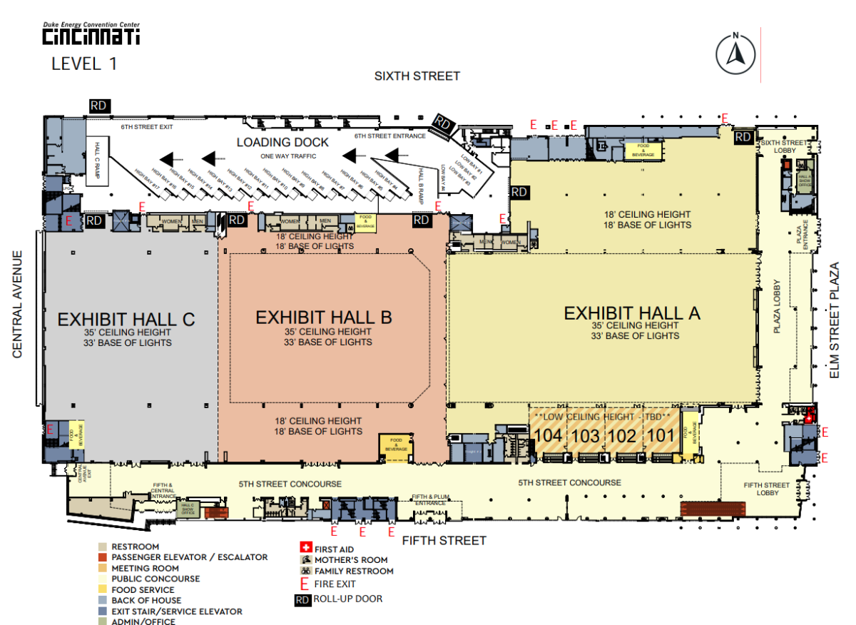 Level 1 Floor Plans Cincinnati Convention Center