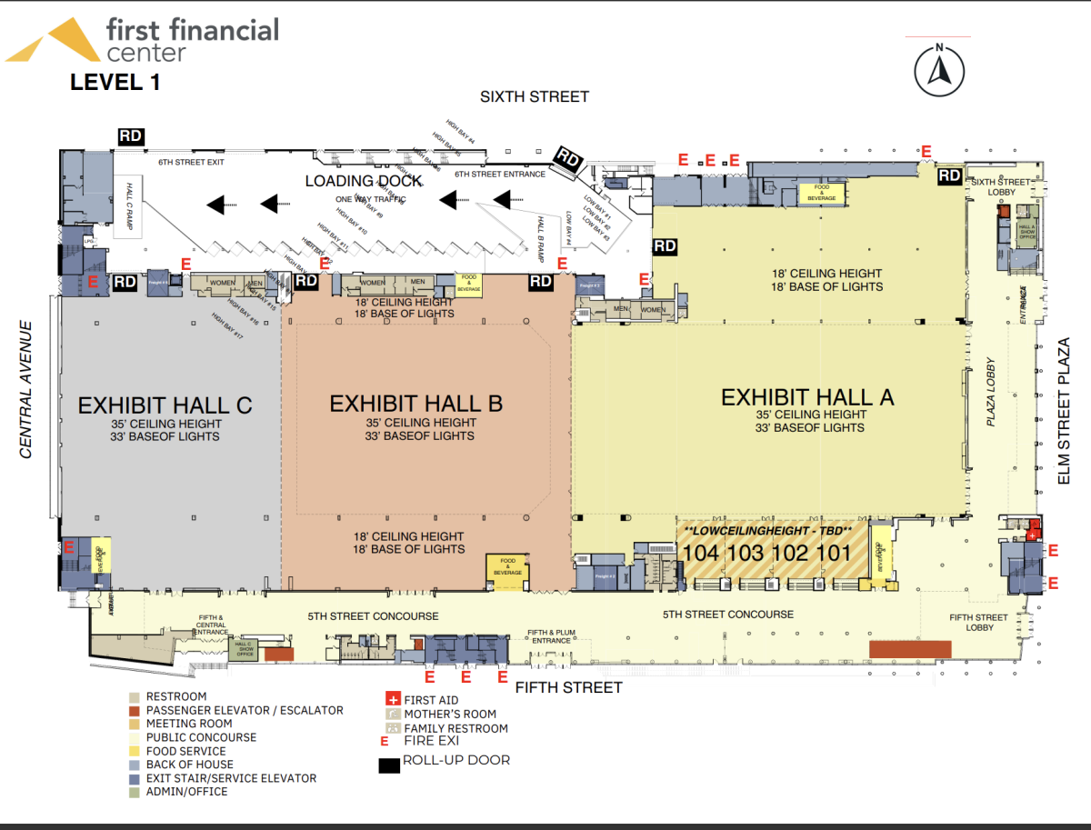 Level 1 Floor Plans First Financial Convention Center