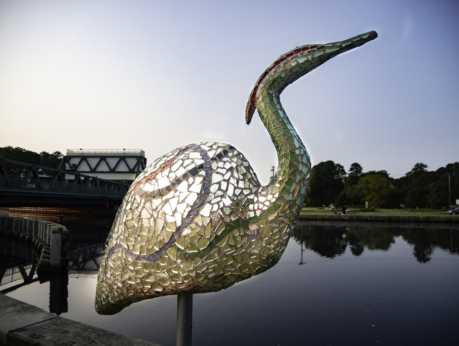 Blue Heron Statue
