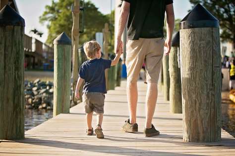 Father & Son Walking the Pier at Elizabeth River Park