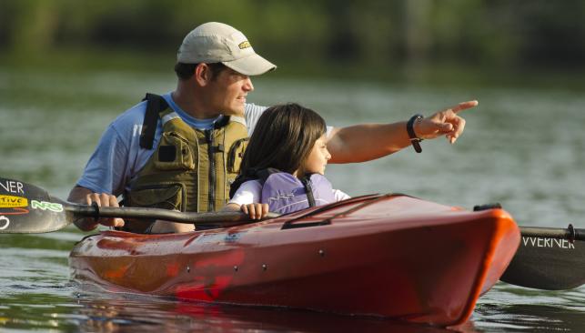 Fathers and Child Kayaking Chesapeake's Waterways