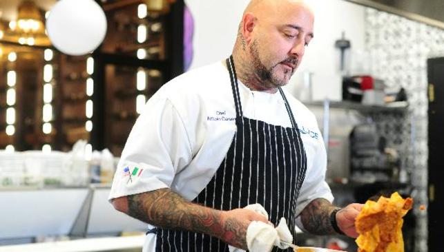 Chef Cooking Dish at Luce Secondo