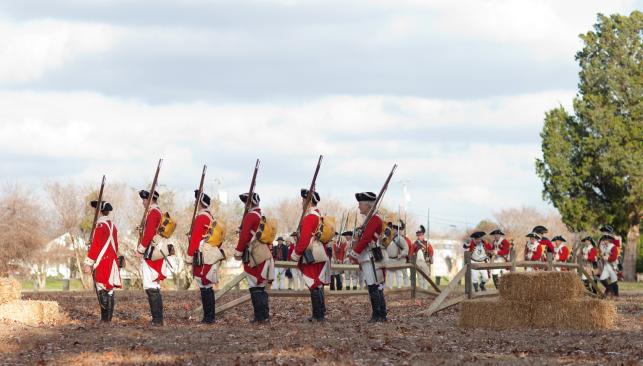 A battle reenactment of the battle of great bridge