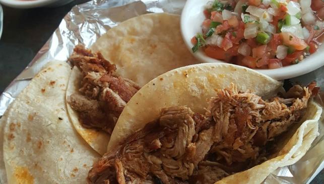 Tacos and pico de gallo from El Toro Loco Restaurante