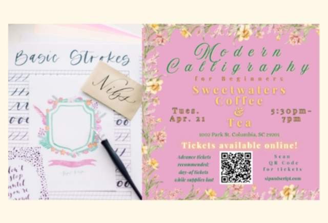 Modern Calligraphy for Beginners at Sweetwaters Coffee & Tea