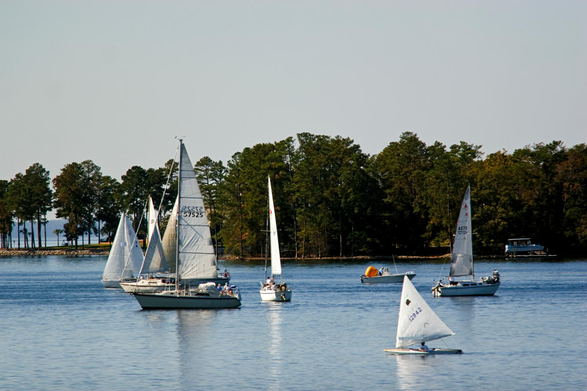 Lake Murray with Sailboats
